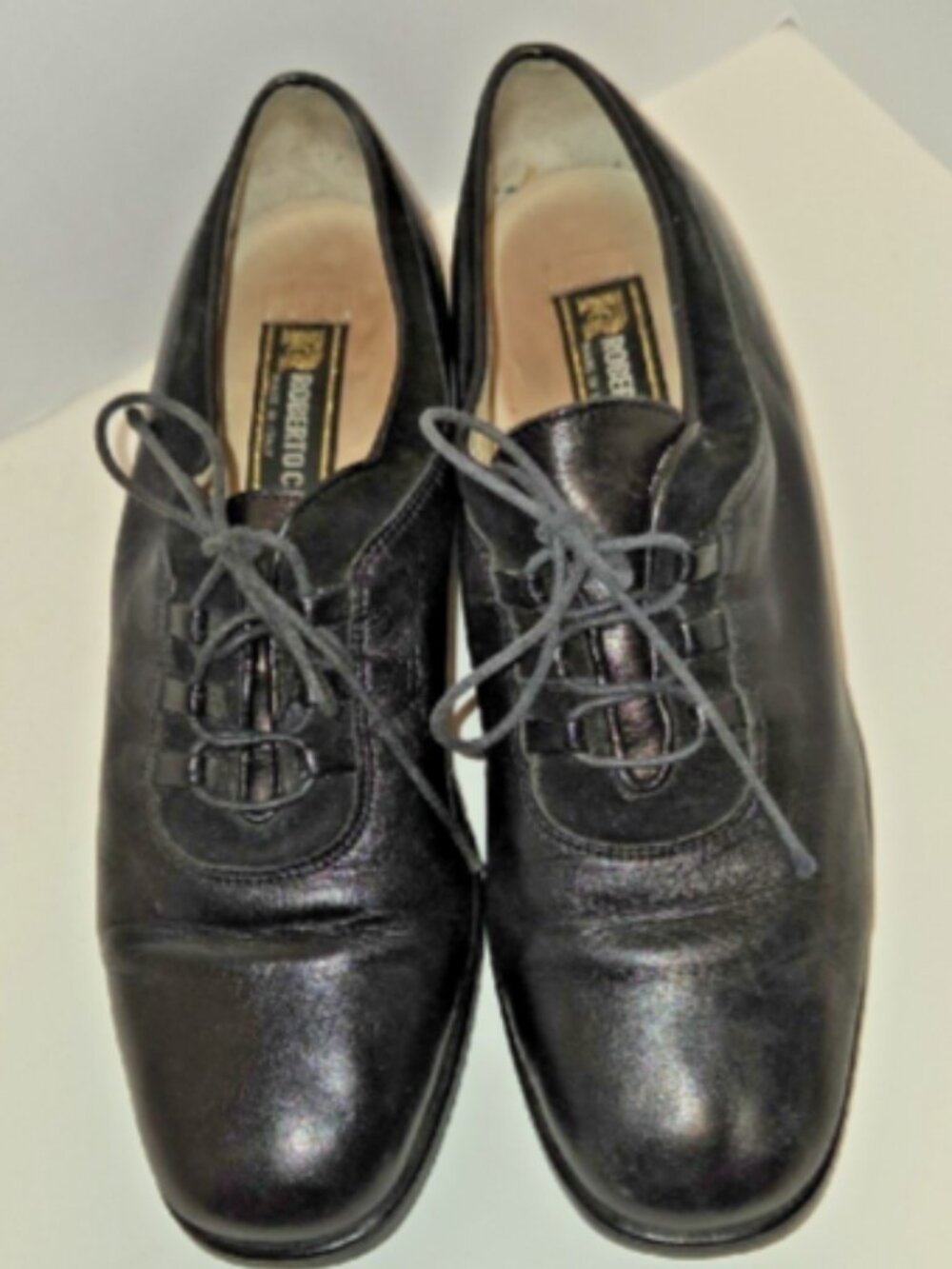 Men’s Black Leather Dress Shoes Lace-Up Oxford Style Size 9 | Capucci